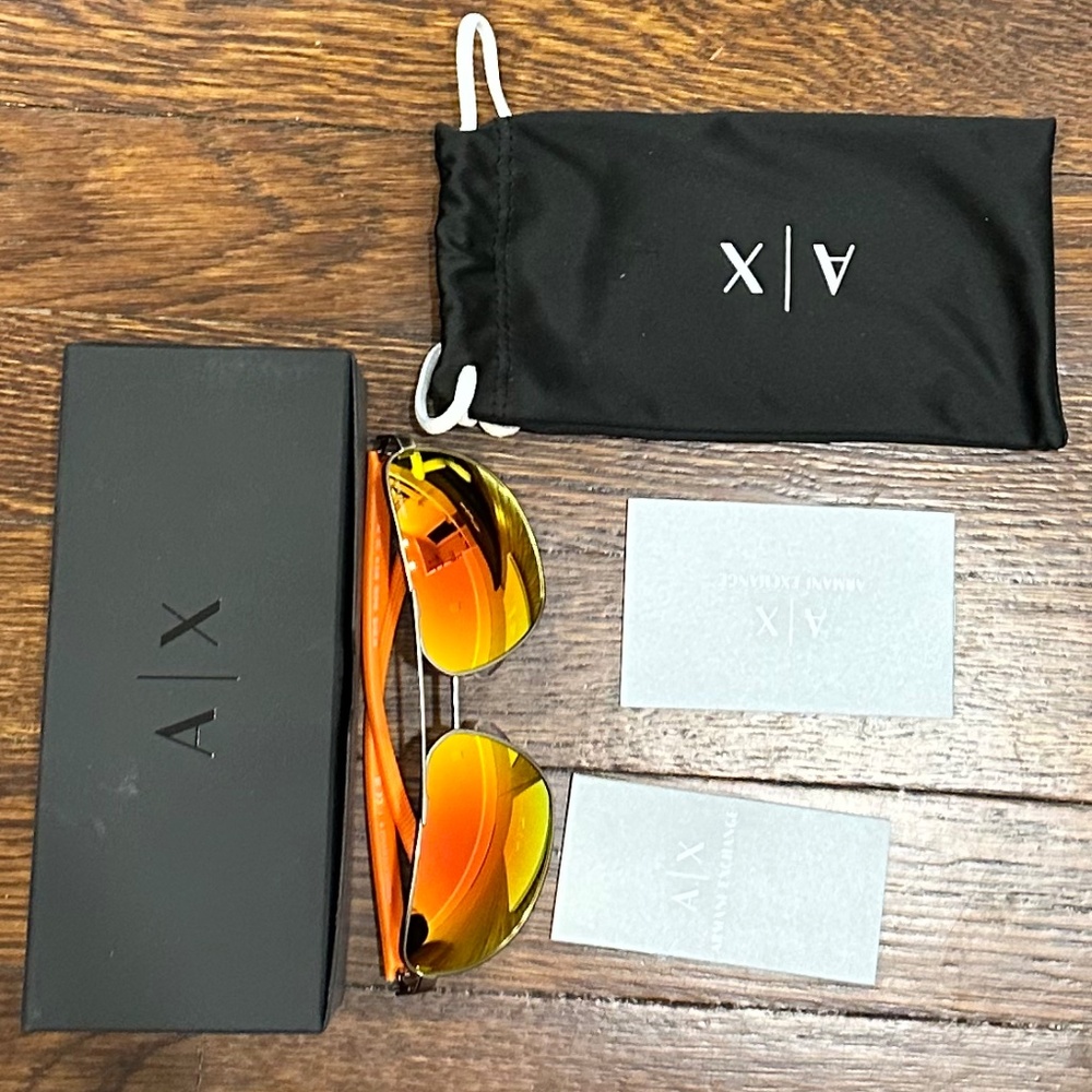 ARMANI Sunglasses Orange Mirror Lenses 63mm- New with the box